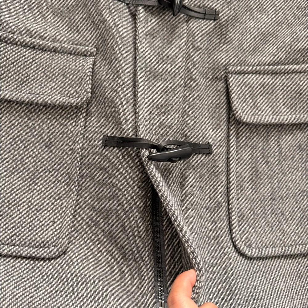 Jack and Jones Charcoal Light Gray Wool Blend Trench Pea Coat Mid length S